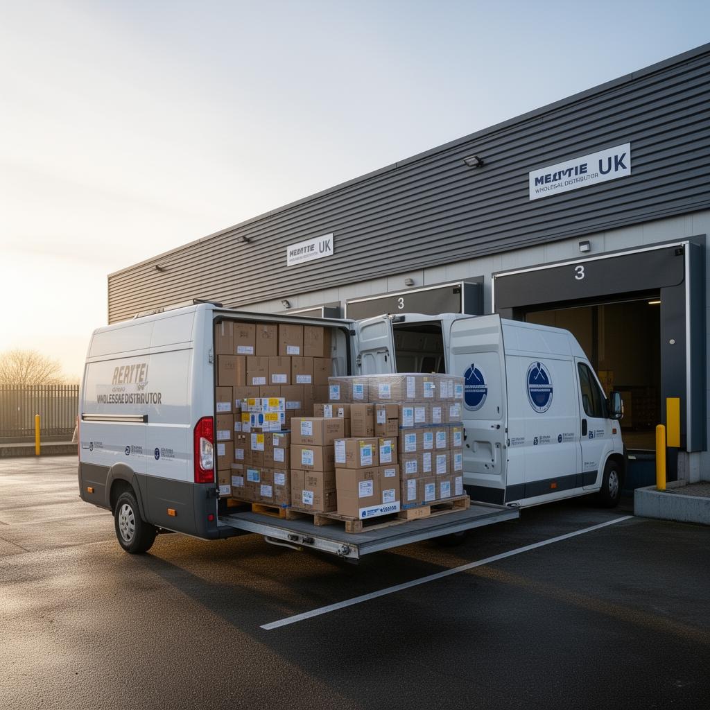 Delivery van being loaded at our UK warehouse for next-day dispatch